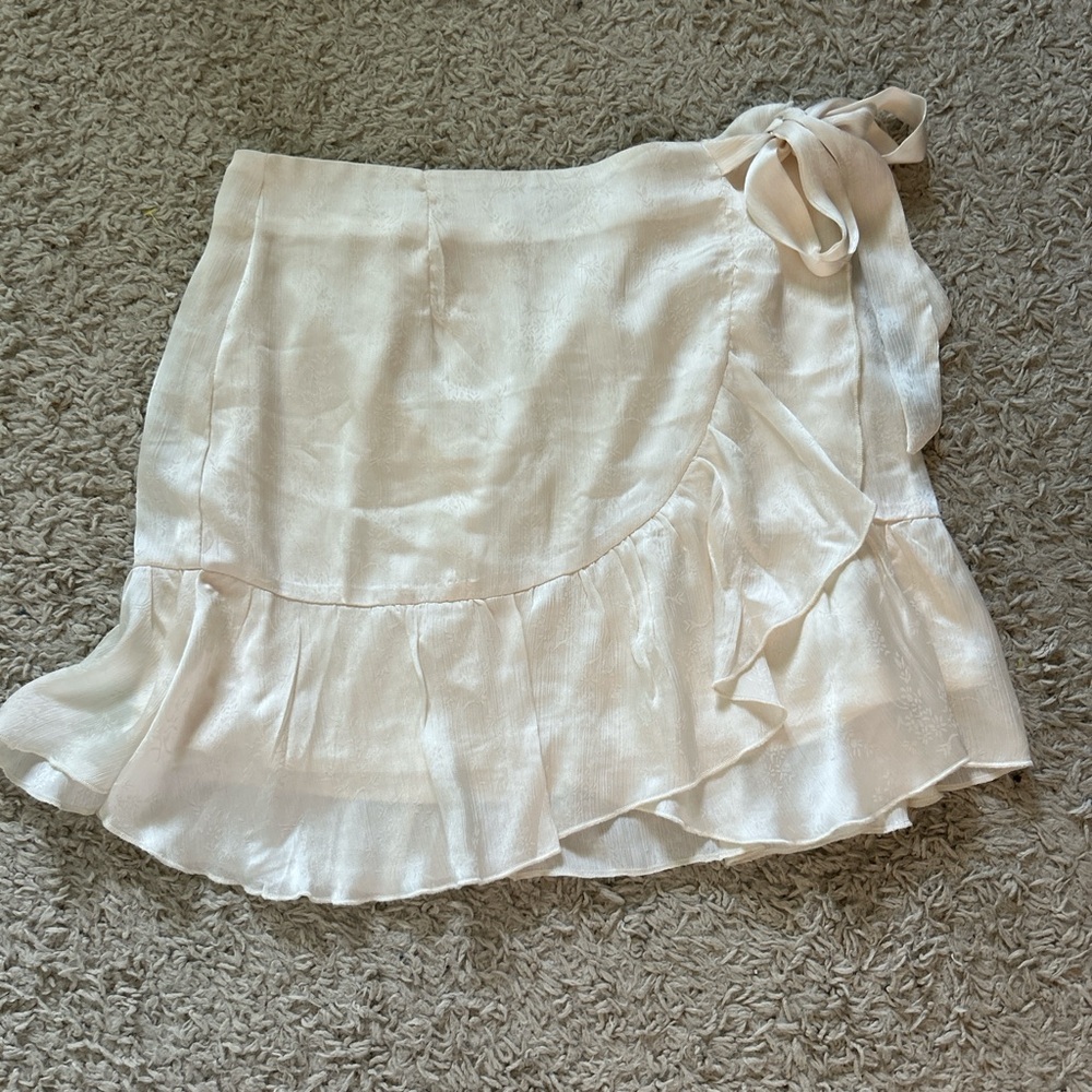 Francesca's Cream Wrap Skirt